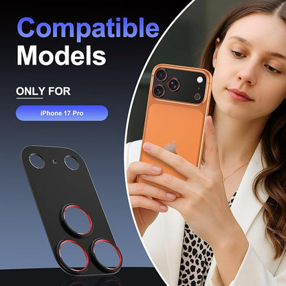 Camera Lens Protector for Phone 17 pro,Camera Ring Bumper, No Glass - Black