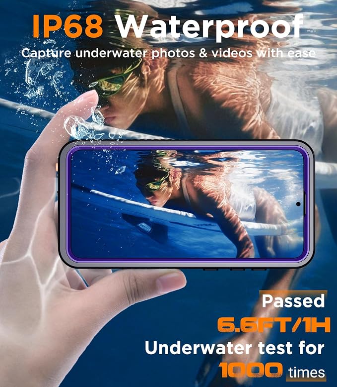 Temdan Designed for Samsung Galaxy S25 Case Waterproof, Built-in Lens & Screen Protector Military Shockproof Dropproof IP68 Underwater Full Body Phone Case for Galaxy S25 5G 6.2"-Purple (2025)
