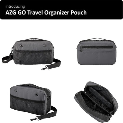 Travel Organizer Pouch Electronic Accessories Carry Case Waterproof Double Layers All-in-One for Cord, Phone, Airpods, USB Flash Drive for Men Women, Portable Charger Organizer (Grey)