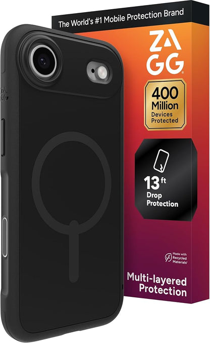 ZAGG Sedona Snap Case for iPhone Air - Flood Black, Drop Protection (13ft/4m), Graphene-Reinforced Multi-Layer Protection, MagSafe Phone Case with Impact-Absorbing Bumpers, Slim & Lightweight