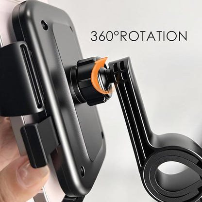 Bike Phone Holder 2 Pack, Mountain Motorcycle Phone Mount, 1s Lock & Quick Release Handlebar Cell Phone Cradle Clamp, Phone Clip for 4-6.9" Smartphones - Black (2)