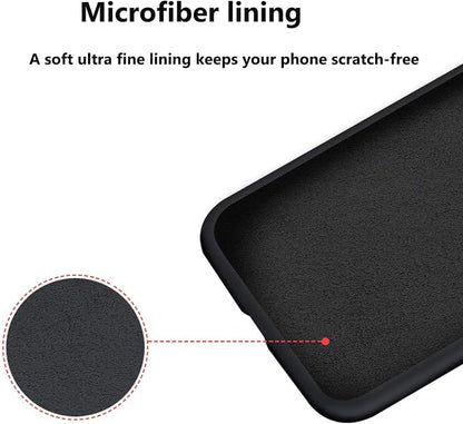 Ultra Slim Liquid Silicon Gel Case Compatible with iPhone 12,for iPhone 12 Pro 6.1 inch 2020 with Card Holder Sleeves Slot Anti-Scratch Shockproof Wallet Cover with Screen Protector (Black)