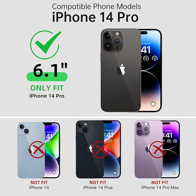 Beasyjoy Waterproof Case for iPhone 14 Pro, Metal Full Body Sealed Phone Case with Built-in Screen Protector, Military Grade Heavy Duty Defender Armor Shockproof Rugged Case 6.1 Inch, Camo