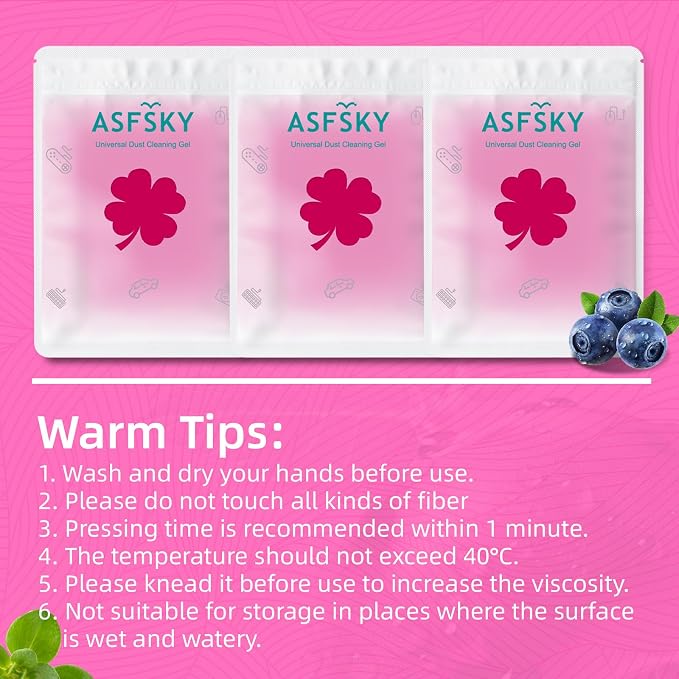 ASFSKY Reusable Car Cleaning Gel with Strong Adhesion - Ideal for Car Interiors (Air Vents, Dashboards, Seat Gaps), Electronics (Keyboards, Laptops, Game Consoles), Home Appliances (3, Rose Red)