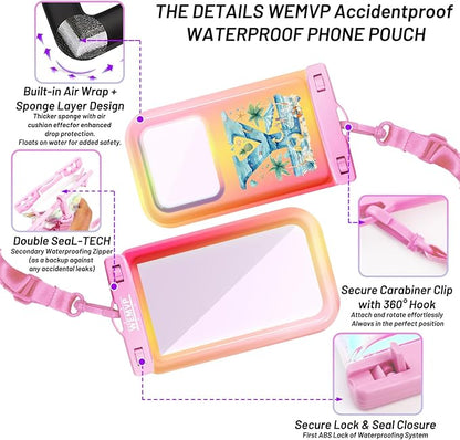 Personalized Initial Waterproof Phone Pouch Case - IPX8 Cellphone Dry Bag with Lanyard for iPhone 16/15/14/13/12 Pro Max (6.1–6.9"), Beach & Cruise Ship Essentials with Monogrammed Design (Pink, Y)