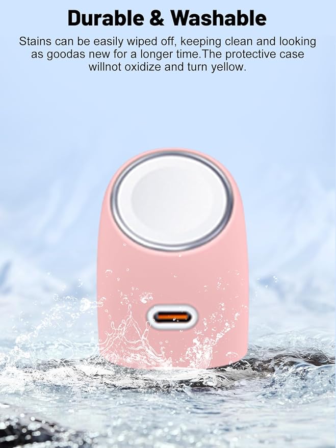 Silicone Protective Case for TORRAS Ostand 45W USB-C Charger, Full-Body Protective Cover with Precise Cutouts, Shockproof Dustproof Charging Protector Sleeve & Scratch-Resistant Sleeve (Pink)