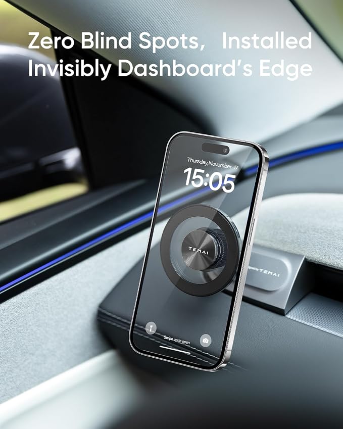 Magnetic Phone Mount for Tesla Model 3 2024+(Highland) Driver-Side Vent Fixed MagSafe Phone Holder, 360° Adjustable Strong Magnet Car Phone Mount with One-Handed Operation Tesla Accessories