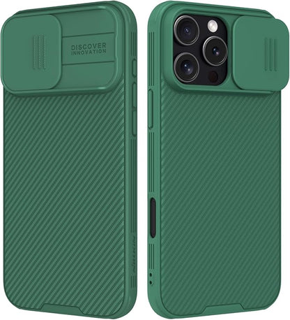 Nillkin for iPhone 16 Pro Max Case with Slide Camera Cover, [Full Camera Protection][Anti-Scratch] Military-Grade Protection, Anti-Fingerprint, Slim Phone Case for iPhone 16 Pro Max 6.9'' Green