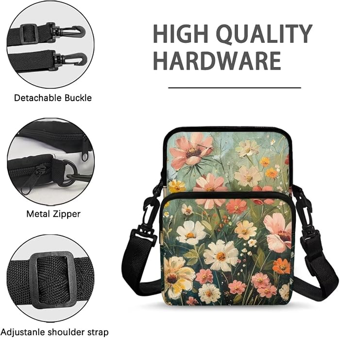 Men's Crossbody Bag, Small Cell Phone Wallet, Women's Shoulder Handbag, Travel Gym Bag