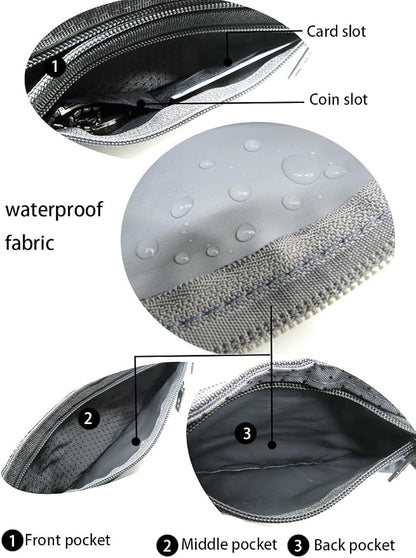 Naoki Outdoor Sports Running Jogging Cycling Hiking Camping Climbing Travel Ultra-thin Waterproof Polyester Waist Pack/Bag Runner Belt(Gray)