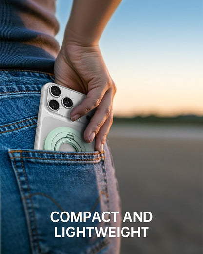 SYNCWIRE for MagSafe Ring Phone Holder, 360° Rotation Magnetic Cell Phone Grip Dual-Sided Magnets Phone Ring Kickstand Compatible with iPhone 17 16 15 14 13 12 Pro Max MagSafe, Android, Samsung etc.