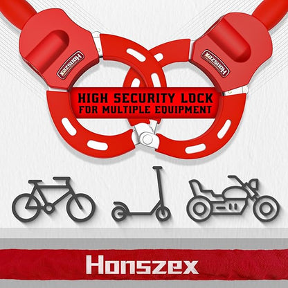 Scooter Lock, Scooter Locks Anti Theft, 36.22inch Colorful Electric Scooter Handcuff Lock, Bike Locks High Security with Key, Accessories for E Scooter, E Bike