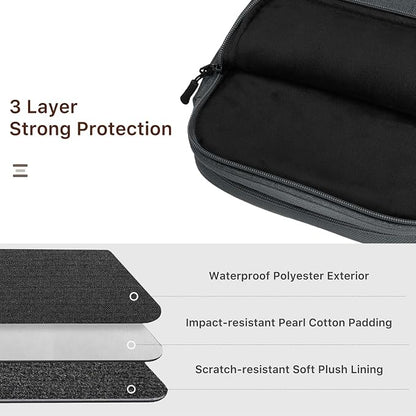 Dadanism Electronics Travel Organizer Case, Double Layers Cord Organizer | Travel All-in-One Storage Bag for Cable, Cord, iPad, Chargers, fits 9-11'' Tablets, Portable Tech Accessories Bag, Space Gray