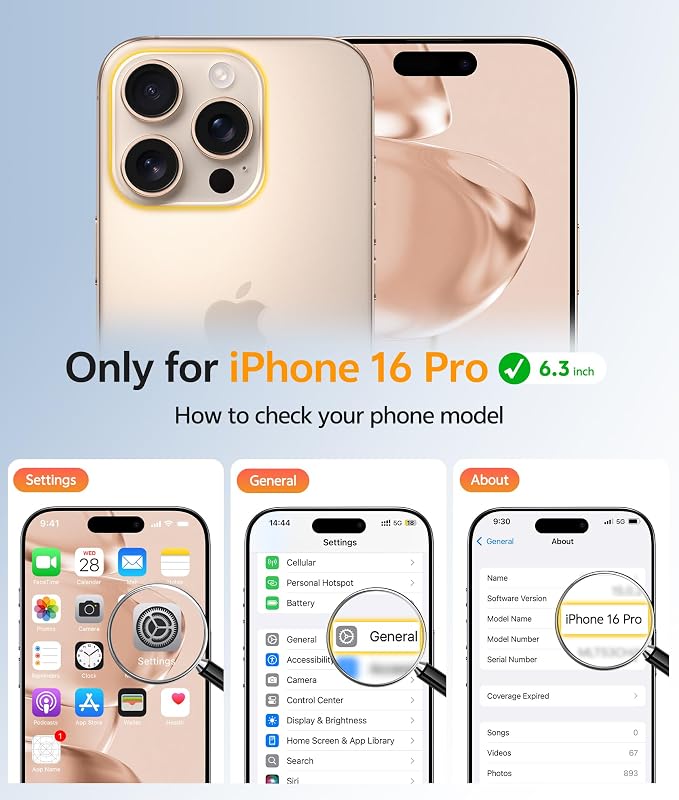 FNTCASE for iPhone 16 Pro Case: [Compatible with Magsafe] Translucent Matte Cases with [Full Camera Protection] [Screen Protector] Military Grade Shockproof Protective Phone Cover - Desert Gold