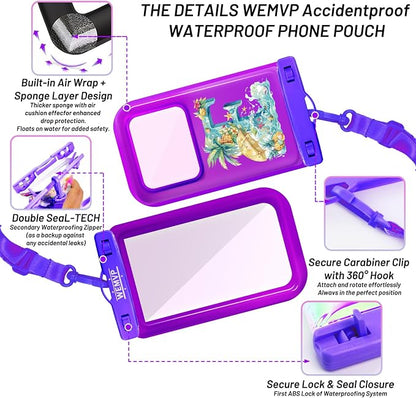Personalized Initial Waterproof Phone Pouch Case - IPX8 Cellphone Dry Bag with Lanyard for iPhone 16/15/14/13/12 Pro Max (6.1–6.9"), Beach & Cruise Ship Essentials with Monogrammed Design (Purple, F)