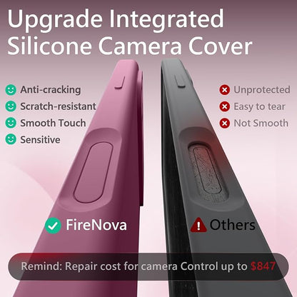 FireNova Magnetic for iPhone 17 Pro Case, Compatible with MagSafe, [Integrated Silicone Camera Control Button] [Camera Protection] Anti-Scratch Microfiber Lining Phone Case, 6.3", Lilac Purple