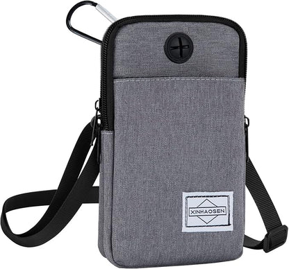 HOTEMIA Cell Phone Purse Waist Pack Bag Travel Crossbody Bag Wristband Sport Armband Wallet with Removable Shoulder Strap (Light Grey)