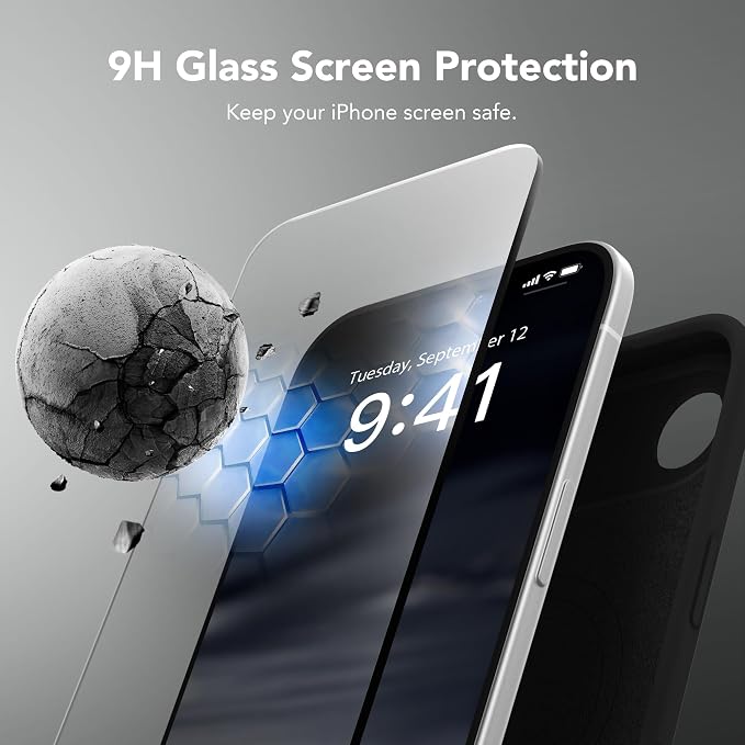 Magnetic for iPhone Air Case, Compatible with MagSafe, [Full Camera Protection][Screen Protector] Silicone Shockproof Protective Phone Case for iPhone 17 Air 6.5", Black