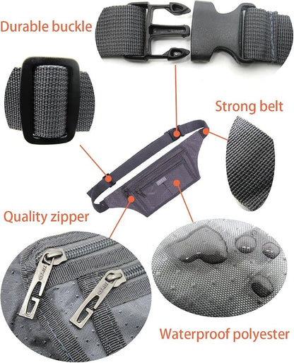 Naoki Outdoor Sports Running Jogging Cycling Hiking Camping Climbing Travel Ultra-thin Waterproof Polyester Waist Pack/Bag Runner Belt(Gray)