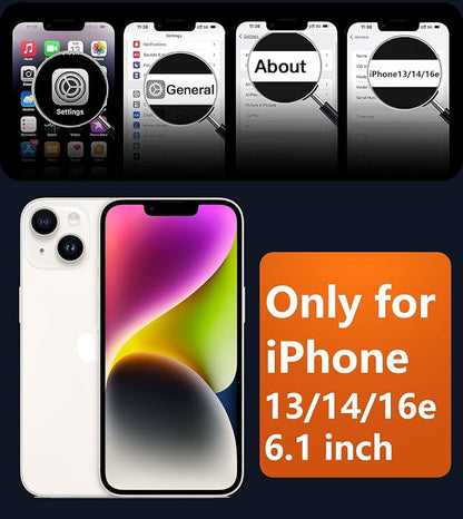 FNTCASE for iPhone 13/14 Phone Case: iPhone 16e Magnetic Translucent Matte Back Cover Metal Button Military Grade Protection Shockproof Shell Full Body Protective Slim Cell Phonecase