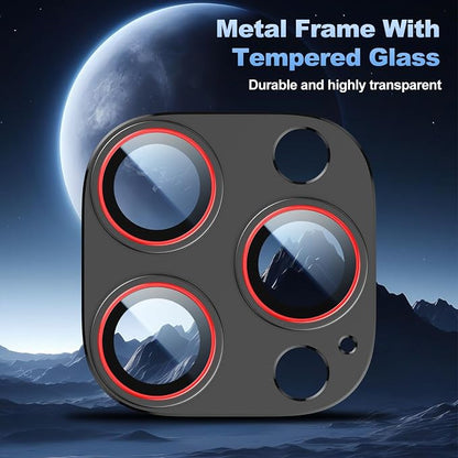 2025 Ultimate Camera Lens Protector for iPhone 14/15/16 Pro & Pro Max - Aerospace Aluminum & HD Tempered Glass, Scratch-Resistant iPhone 16 Pro Max Camera Cover- [2 PACK] Black