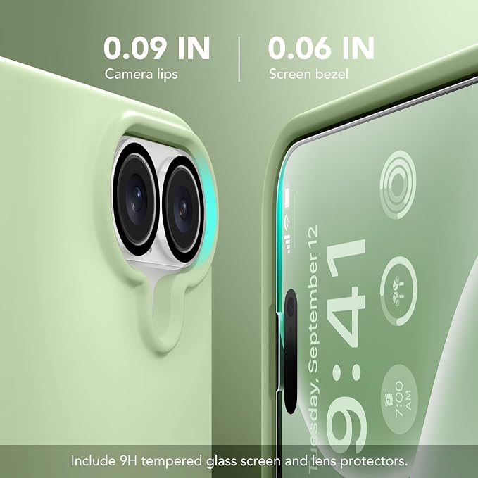 GONEZ Magnetic for iPhone 17 Case, Compatible with MagSafe, [Screen Protector + Camera Lens Protector], Liquid Silicone Anti-Scratch Shockproof Protective Phone Case 6.3 inch, Green