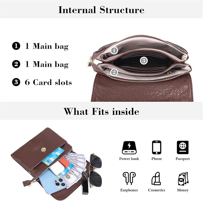 MINICAT RFID Blocking Small Crossbody Bags for Women Vegan Leather Mini Travel Purses Cell Phone Purse Cross Body Bag
