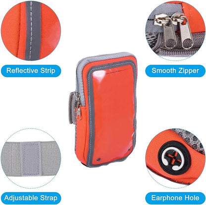 PATIKIL Phone Arm Bands for Running, Running Phone Holder Carrier Armband Cell Phone Holder for Runners, Orange