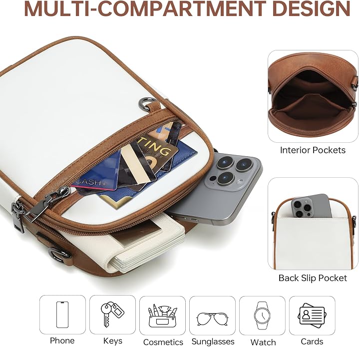 GEMIU Small Crossbody Bags for Women Trendy, Vegan Leather Cross Body Purse, Shoulder Cell Phone Purse with Built in Wallet