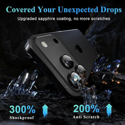 YWXTW Camera Lens Protector for iPhone 17 Pro/iPhone 17 Pro Max, [1 Step Installation Tray] Tempered Glass Screen Protector Metal Individual Camera Cover Accessories Case Friendly (Black)