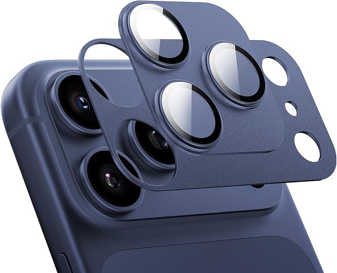 MAGIC JOHN for iPhone 17 Pro Camera Lens Protector 6.3'', HD Clear, Magnetic Tempered-Glass Lens Film, Ultra-Tough, Anti-Scratch, Case Friendly, 2 Pack,Blue