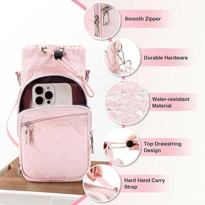 AGLOD Water Bottle Carrier Bag with Strap, Water Bottle Holder Crossbody Bags for Women Men for Walking, Hiking,Cycling