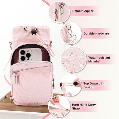 AGLOD Water Bottle Carrier Bag with Strap, Water Bottle Holder Crossbody Bags for Women Men for Walking, Hiking,Cycling