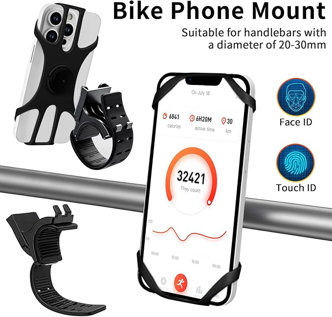 3in1 Running Sports Armband+Wristband+Bicycle Phone Holder,360° Rotation & Detachable Compatible with 4.5-7" Cellphone for iPhone 17/16/15/Pro/ProMax/14/13/mini/Pro Max/XS/XR
