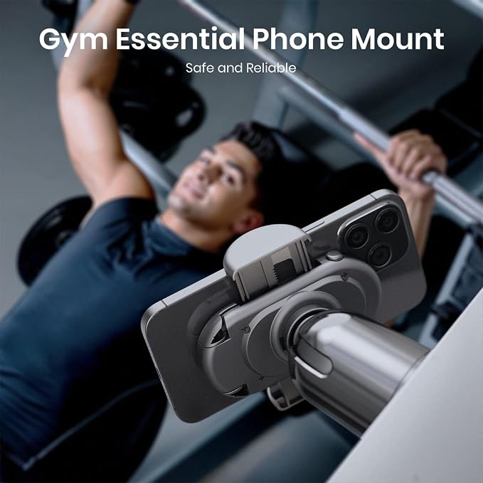 MiiKARE Gym Phone Holder - Magnetic, 360 Rotating, Home & Gym Essentials for All, Black