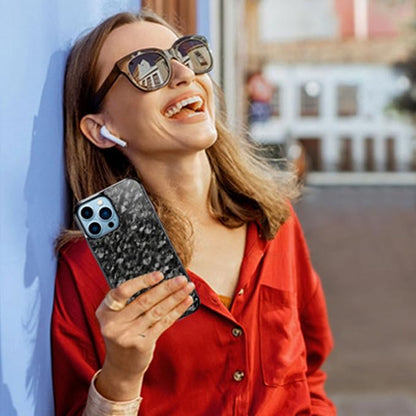 Hexafiber Phone Case,Forged Carbon Fiber Flakes Case,All-Inclusive,Support Wireless Charging,Anti-Slip Sides for iPhone Series (for iPhone 12,Green)