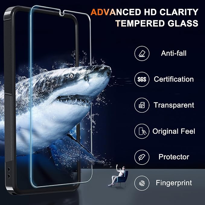 for Samsung Galaxy S26 Ultra Case with Screen Protector+Camera Lens Cover,Military Grade Heavy Duty Shockproof Phone Cover with Wrist Lanyard Strap for Samsung S26Ultra,Black Matte