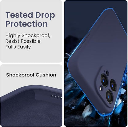 FireNova Designed for iPhone 16 Pro Case, Silicone Upgraded [Camera Protection] Phone Case, Soft Anti-Scratch Microfiber Lining Inside, 2024, Navy Blue