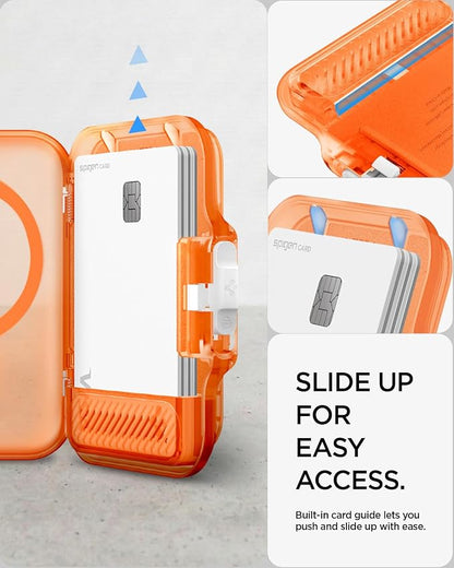 Spigen for MagSafe Wallet, Heavy Duty Hardshell Magnetic Card Holder Compatible with iPhone 17/16/15/14/13/12 Pixel 10 Series MagSafe-Cases Pixelsnap Holds 5-6/7-8 Cards
