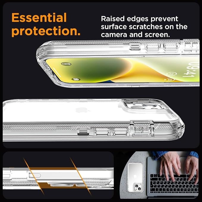 AICase for iPhone 16e/iPhone 13/iPhone 14 Case Clear 3 in 1 Heavy Duty Drop Protection Full Body Rugged Shockproof/Dust Proof 3-Layer Military Protective Tough Durable Cover for iPhone 16e/13/14 6.1"