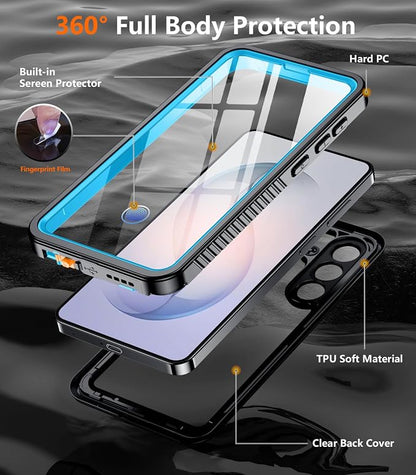 Temdan Designed for Samsung Galaxy S26 Plus Case Waterproof, Built-in Lens & Screen Protector Military Shockproof Dropproof IP68 Underwater Full Body Phone Case for Galaxy S26 Plus 5G 6.7"-LightBlue