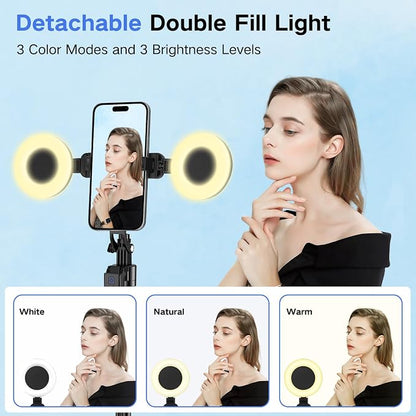 Auto Face Tracking Tripod for iPhone with Light,70inch Phone Tripod Holder with Gesture Control,Travel Selfie Stick for Content Creator Vlog Live Stream Video Recording