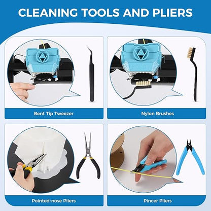 Sovol 3D Printer Tools Kit, 36 PCS 3D Printer Accessories with Deburring Tool, Digital Caliper, Art Knife Set, Removal Tools, Cutters, Pliers and Tools Storage Bag for Smoothing, Finishing, Craving
