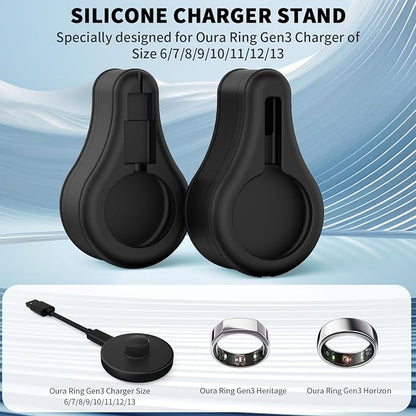 Oura Ring Gen3 Charger Protector - Silicone Case Compatible with Sizes 6-13, Dock Station Holder
