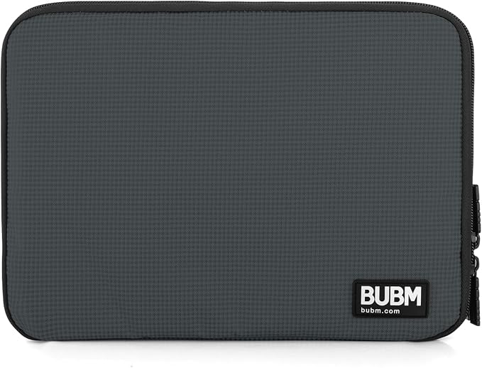 BUBM Double Layer Electronics Organizer, Travel Gadget Bag for Cables, Memory Cards, Flash Hard Drive and More, Fit for iPad or Tablet(up To 9.7")--Large, Gray | Travel Gadget Bag For Cables, Memory Cards, Flash Hard Drive and More, Fit For iPad or Tab...