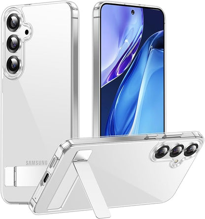 Temdan Designed for Samsung Galaxy S25 Plus Case, Built in Hidden Kickstand Military Grade Drop Protection Never Yellowing Slim Thin Phone Case for Galaxy S25 Plus Case 6.7"- Crystal Clear