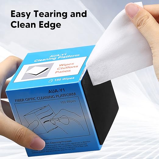 Fiber Optic Wipes Fiber Optic Cleaner, 150Pcs Fiber Optic Cleaning Wipes Fiber Optic Cleaner Lint Cloth Dispenser Dust Fiber Optic Connector Wipe