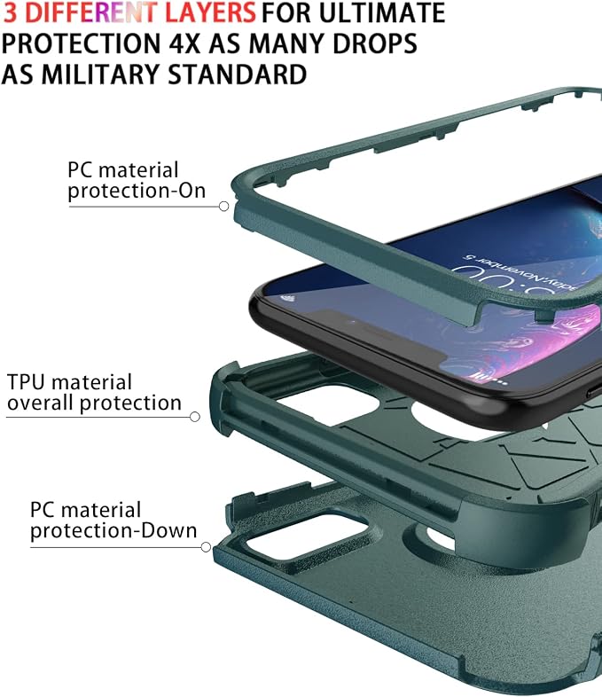 Diverbox for iPhone Xr Case [Shockproof] [Dropproof] [Dust-Proof],Heavy Duty Protection Phone Case Cover for Apple iPhone XR (Dark Green)