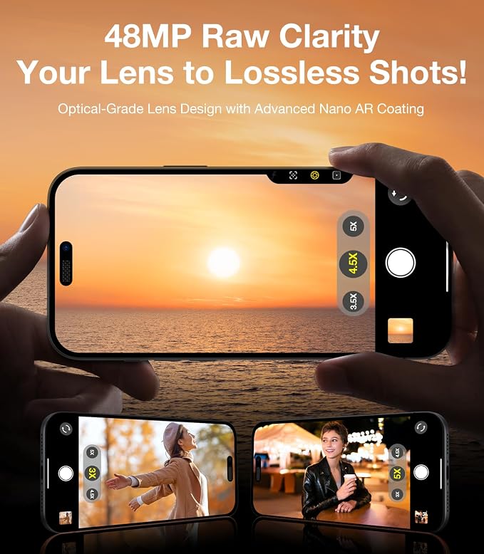 UltraGlass UNBREAK TOP 9H+ Glass for iPhone 17 Camera Lens Protector [NO.1 Military Grade Shatterproof] Camera Protector 17 Lens Screen Cover, Longest Durable, Black