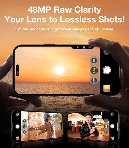 UltraGlass UNBREAK TOP 9H+ Glass for iPhone 17 Camera Lens Protector [NO.1 Military Grade Shatterproof] Camera Protector 17 Lens Screen Cover, Longest Durable, Black
